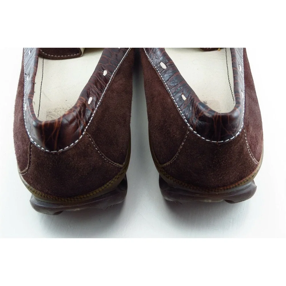 Asgi Size 8 M Brown Square Toe Loafer Leather‎ Women